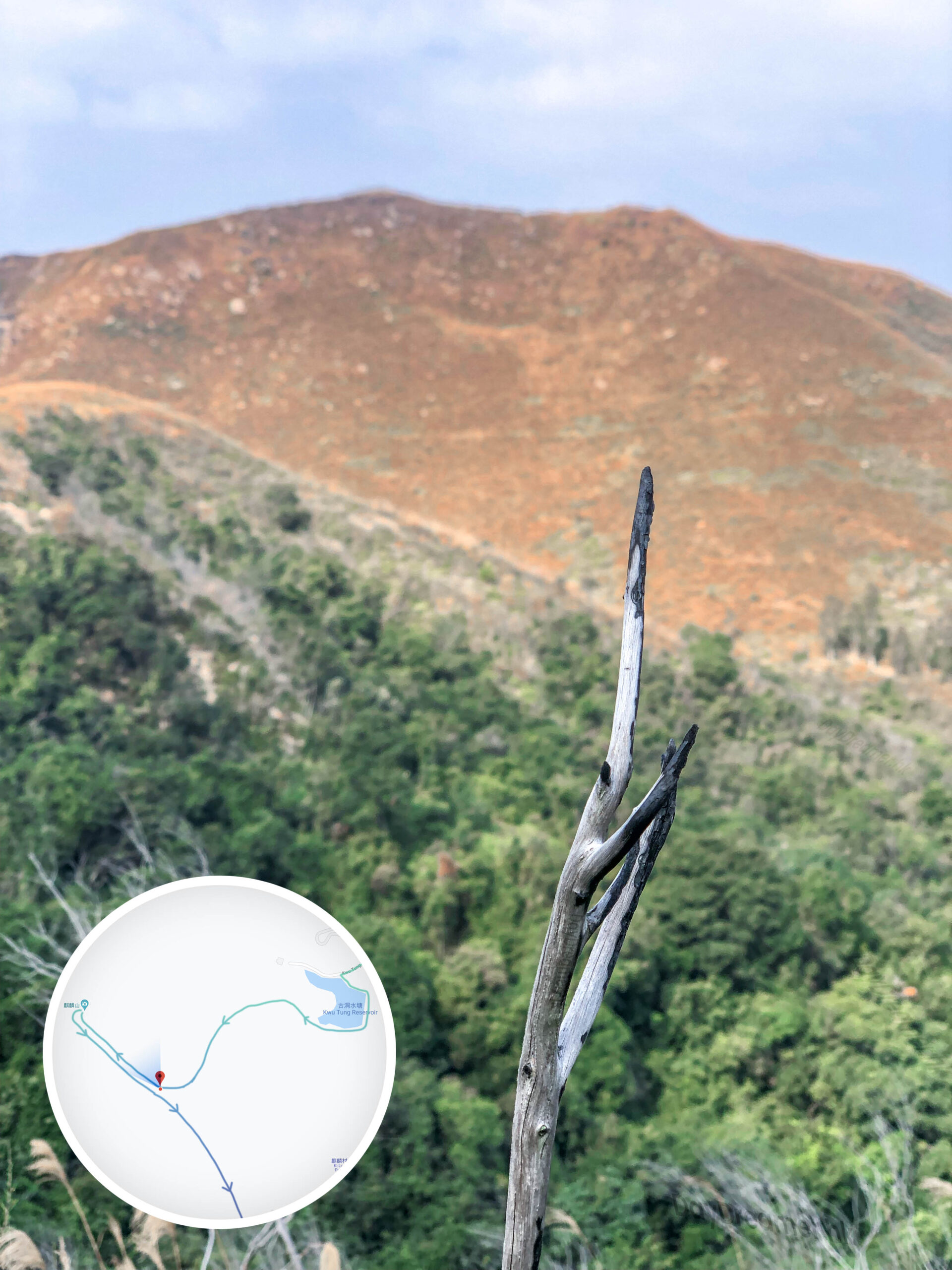 不遠處的麒麟山